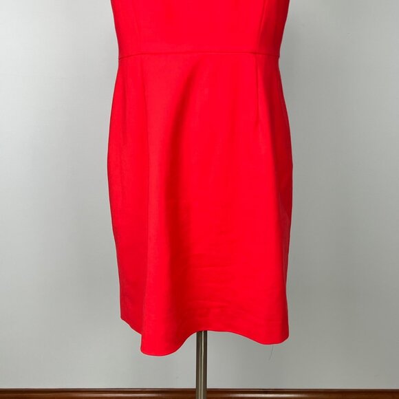 Tahari Womens Petite Red Sleeveless Sheath Dress Embroidered Neck size 10P - Picture 4 of 11